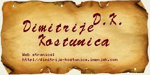 Dimitrije Koštunica vizit kartica